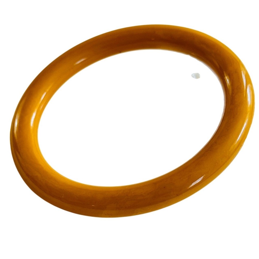 VTG Bakelite Bangle Bracelet Tested Yellow Egg yolk Art Deco Butterscotch Retro
